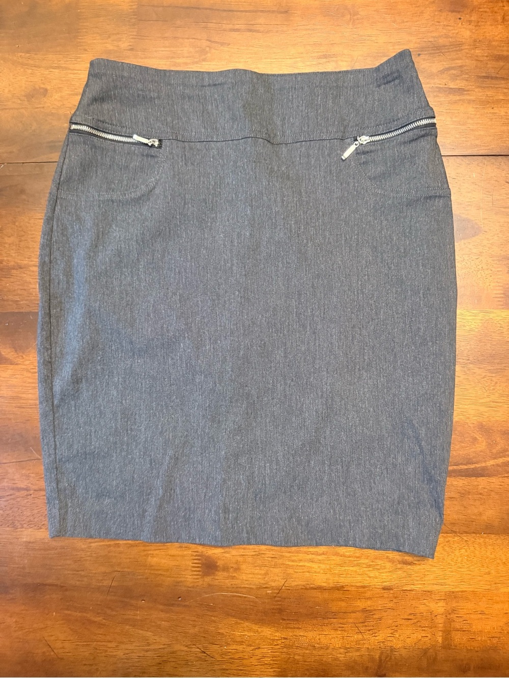Joe B by Joe Benbasset Charcoal Gray Pencil Skirt with Zip Accents